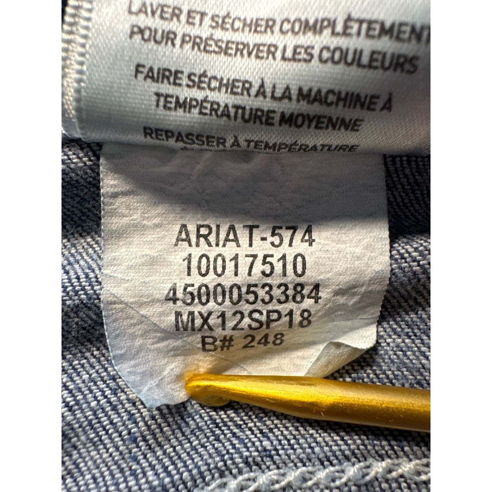 Ariat Real Denim Bootcut Jeans Dark Wash Contrast Stitch 33R 10017510 - Picture 6 of 13